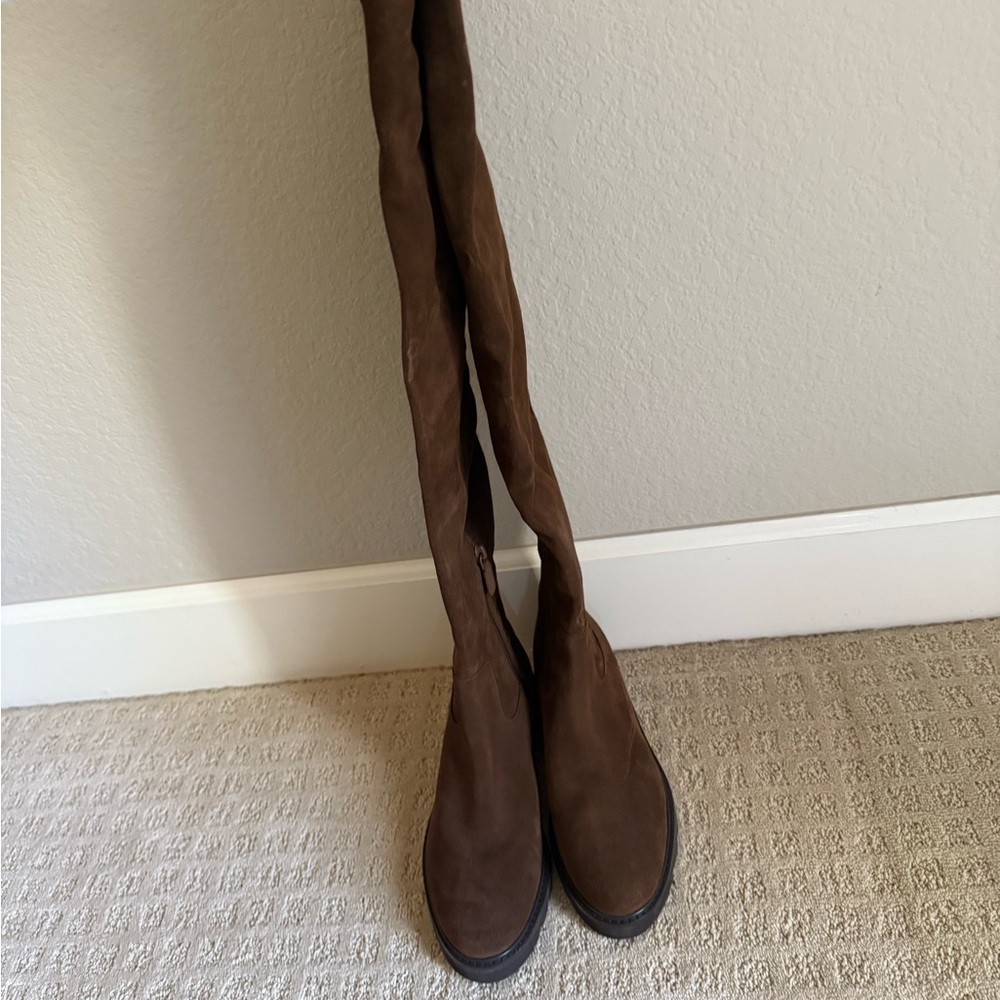 Stuart Weitzman Chicago Suede Brown Over-the-Knee Boots